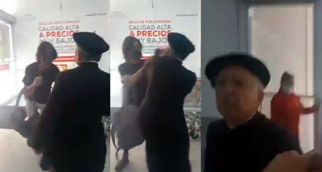 Un sacerdote se ha convertido en polémica después de que circularan unos videos en el que se le ve golpeando y pateando a dos personas que le pidieron en un supermercado, en Colombia, que se pusiera el cubrebocas.