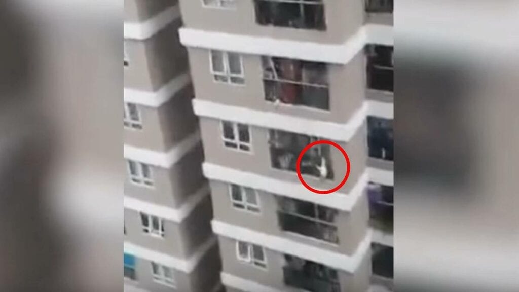Video repartidor salva a niña que cae 12 pisos
