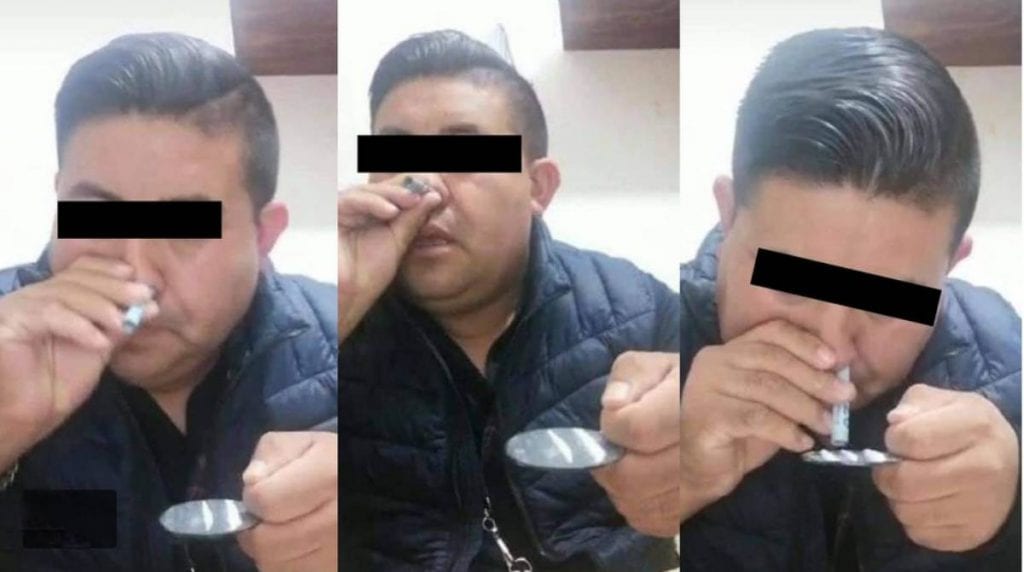 Video director de policía es captado inhalando cocaína