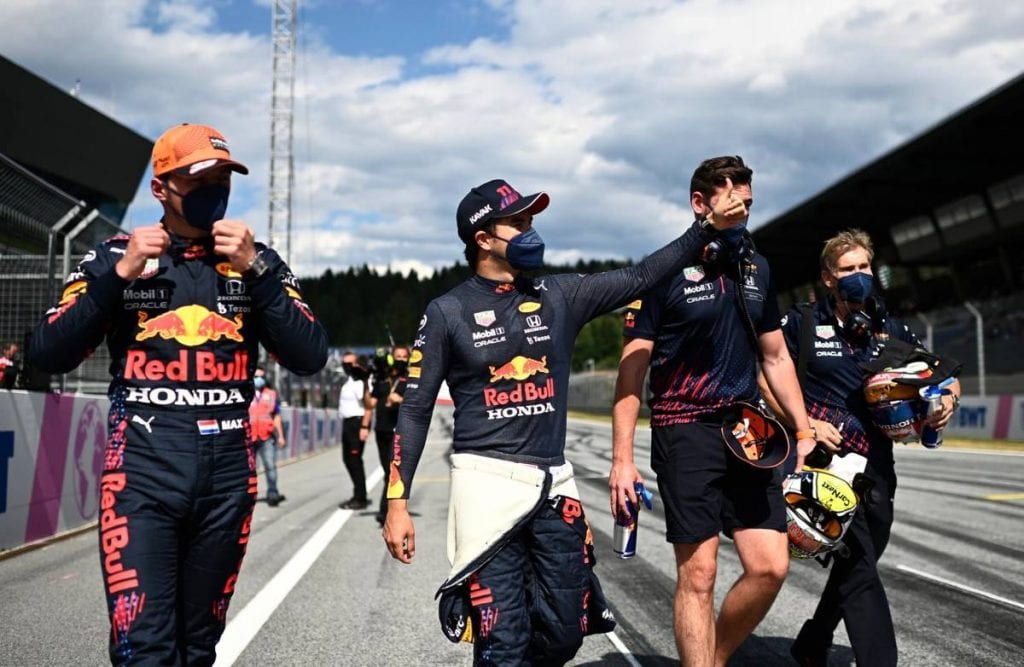 El mexicano Sergio "Checo" Pérez (Red Bull), tercero en el Mundial de Fórmula Uno, que saldrá tercero este domingo en el Gran Premio de Austria, el noveno del campeonato, declaró en el Red Bull Ring de Spielberg, que está "contento". Además, en su Twitter oficial aseguró tener opciones para pelear por el primer lugar
