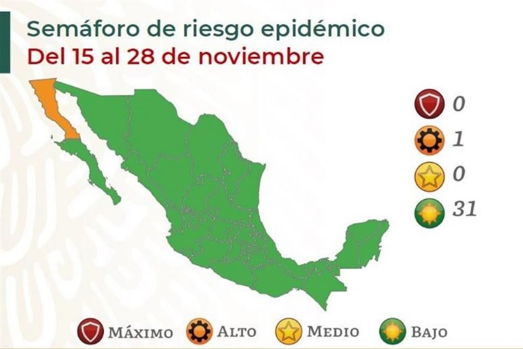 México tiene 31 estados en semáforo verde.