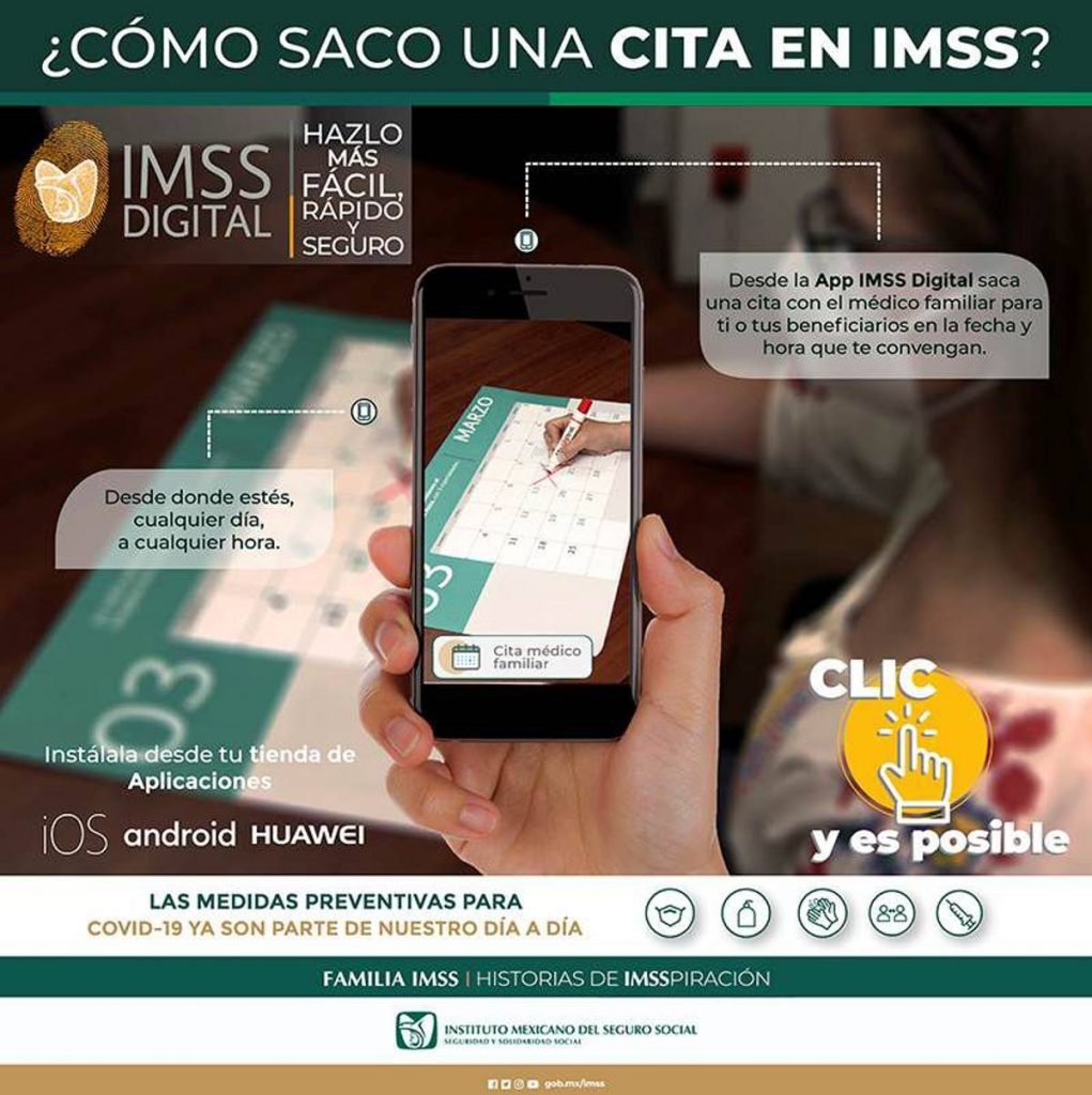 El Instituto Mexicano del Seguro Social (IMSS) en Hidalgo exhorta a la población derechohabiente a utilizar la aplicación IMSS Digital para obtener cita en el servicio de Medicina Familiar
