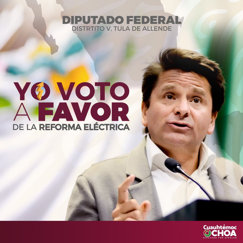 Diputados de Hidalgo adelantaron que votarán a favor de la reforma eléctrica.