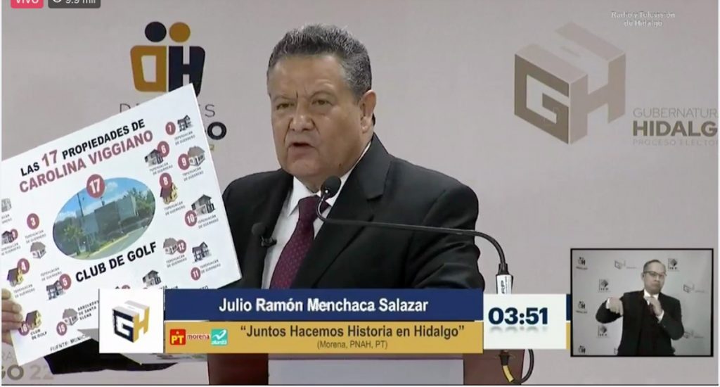 Primer debate a la gubernatura de Hidalgo, Julio Menchaca