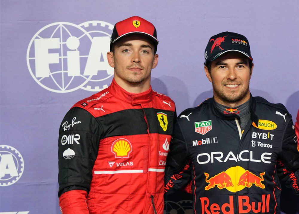 Checo y Charles Leclerc se envuelven en una dura batalla en F1