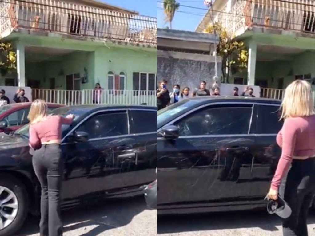 ¿Eres tu Shakira? Mujer descubre a su esposo con la amante y le destroza el auto (VIDEO)
