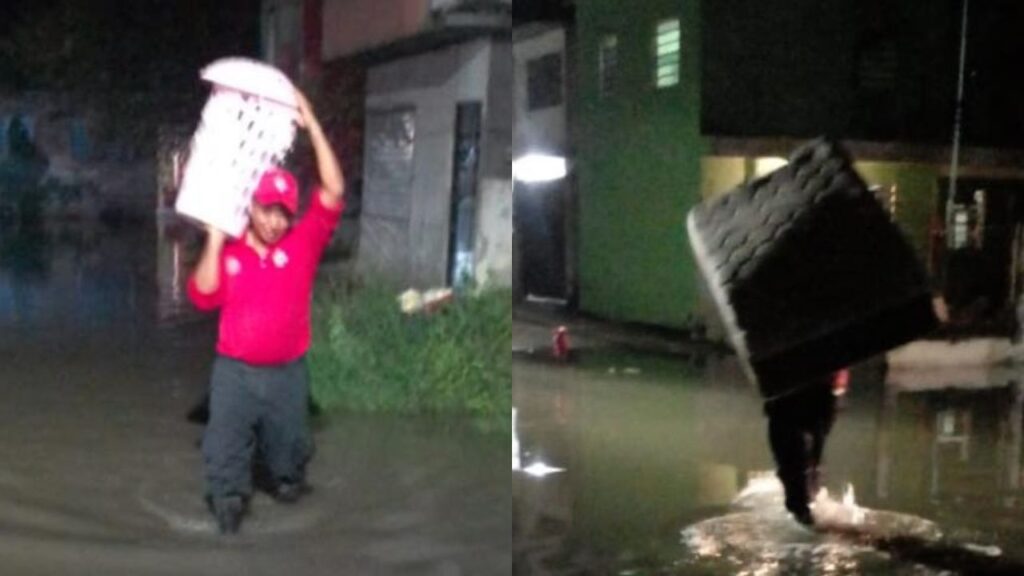 50 viviendas se encuentran rodeadas por el agua tras el desbordamiento del Río Usumacinta en Tenosique, Tabasco.